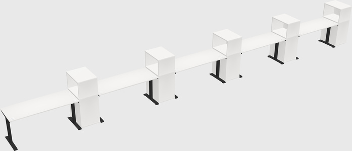 Height-adjustable desk - grade 3 w/cabinet