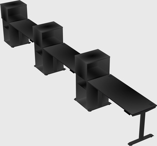 Height-adjustable desk - grade 3 w/cabinet