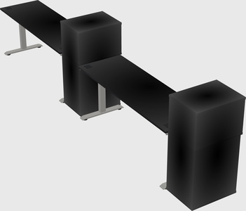 Height-adjustable desk - grade 3 w/cabinet