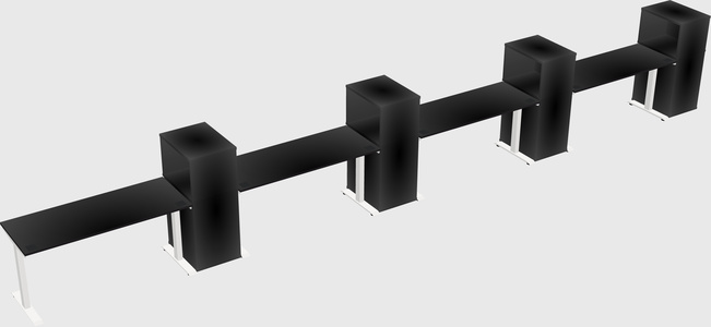 Height-adjustable desk - grade 3 w/cabinet
