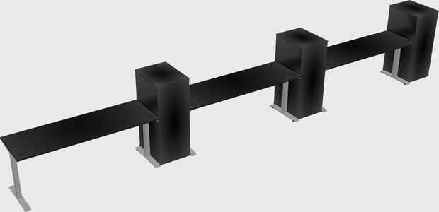 Height-adjustable desk - grade 3 w/cabinet