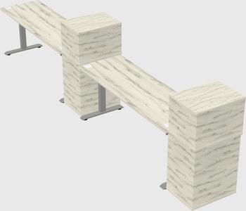 Height-adjustable desk - grade 3 w/cabinet