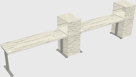 Height-adjustable desk - grade 3 w/cabinet
