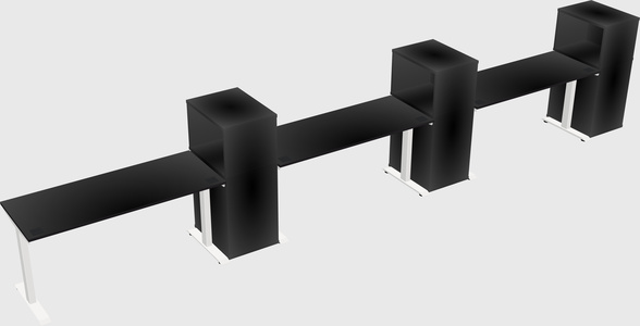 Height-adjustable desk - grade 3 w/cabinet