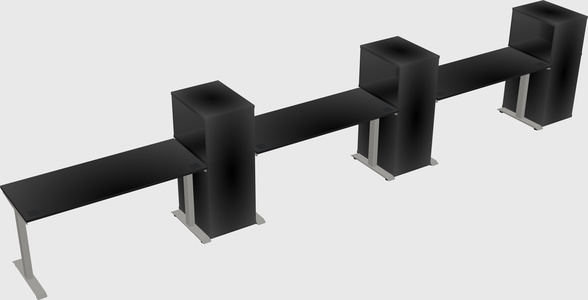 Height-adjustable desk - grade 3 w/cabinet