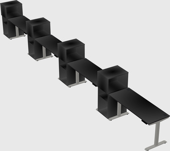 Height-adjustable desk - grade 3 w/cabinet
