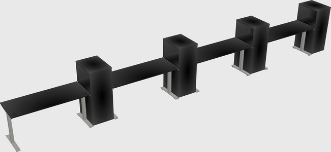 Height-adjustable desk - grade 3 w/cabinet