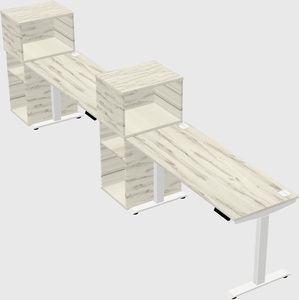 Height-adjustable desk - grade 3 w/cabinet