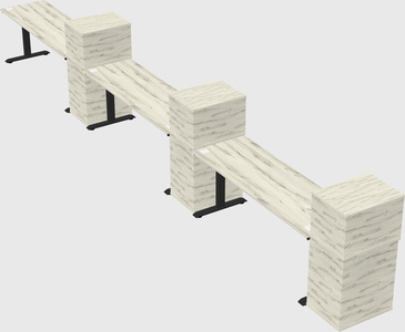 Height-adjustable desk - grade 3 w/cabinet