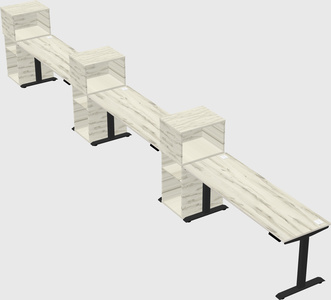 Height-adjustable desk - grade 3 w/cabinet