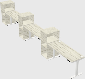 Height-adjustable desk - grade 3 w/cabinet