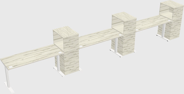 Height-adjustable desk - grade 3 w/cabinet