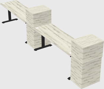 Height-adjustable desk - grade 3 w/cabinet