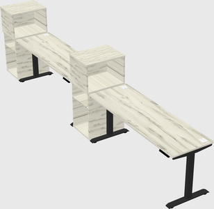 Height-adjustable desk - grade 3 w/cabinet
