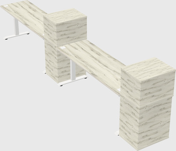 Height-adjustable desk - grade 3 w/cabinet