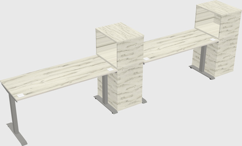 Height-adjustable desk - grade 3 w/cabinet