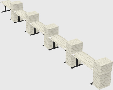 Height-adjustable desk - grade 3 w/cabinet