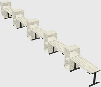 Height-adjustable desk - grade 3 w/cabinet