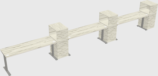 Height-adjustable desk - grade 3 w/cabinet