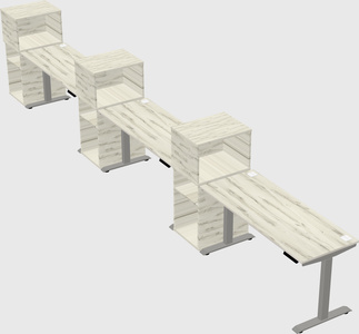 Height-adjustable desk - grade 3 w/cabinet
