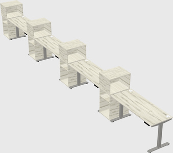 Height-adjustable desk - grade 3 w/cabinet
