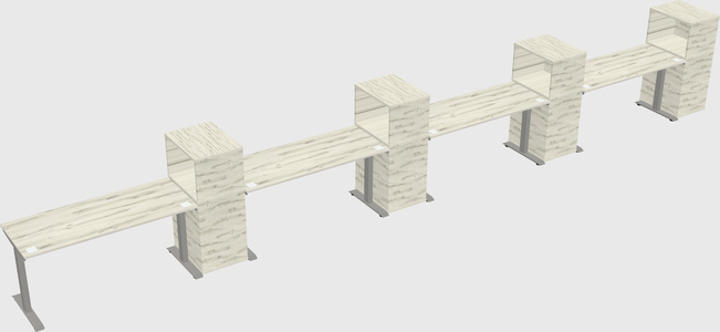 Height-adjustable desk - grade 3 w/cabinet