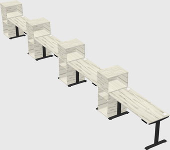 Height-adjustable desk - grade 3 w/cabinet
