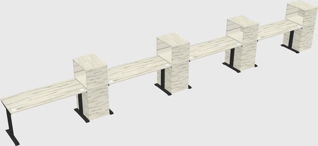Height-adjustable desk - grade 3 w/cabinet