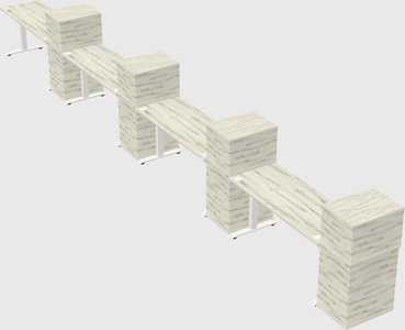 Height-adjustable desk - grade 3 w/cabinet