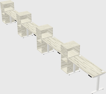 Height-adjustable desk - grade 3 w/cabinet