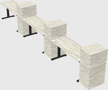 Height-adjustable desk - grade 3 w/cabinet