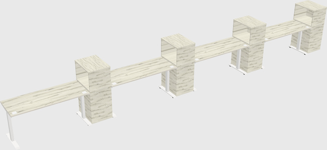Height-adjustable desk - grade 3 w/cabinet