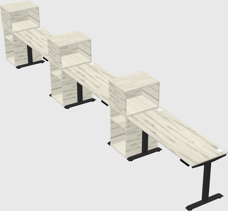 Height-adjustable desk - grade 3 w/cabinet