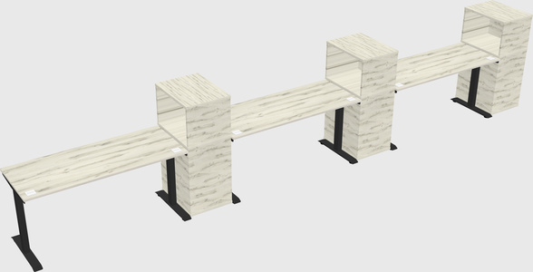 Height-adjustable desk - grade 3 w/cabinet