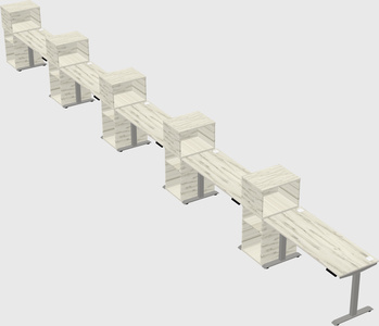 Height-adjustable desk - grade 3 w/cabinet
