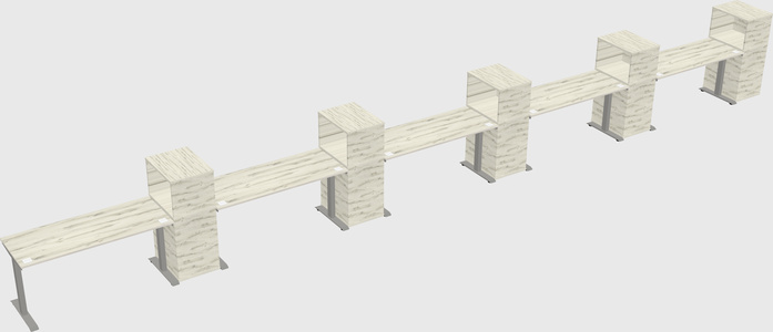Height-adjustable desk - grade 3 w/cabinet