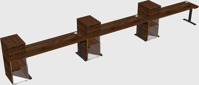 Height-adjustable desk - grade 3 w/cabinet