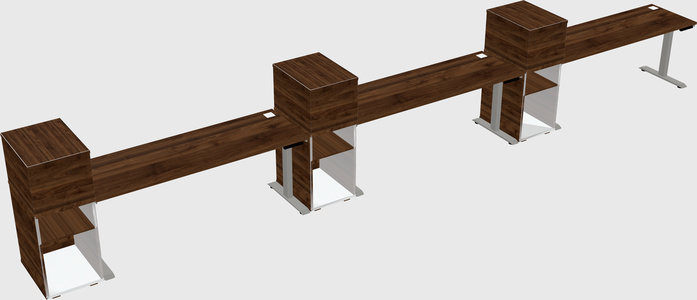Height-adjustable desk - grade 3 w/cabinet