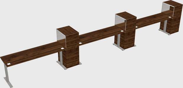 Height-adjustable desk - grade 3 w/cabinet