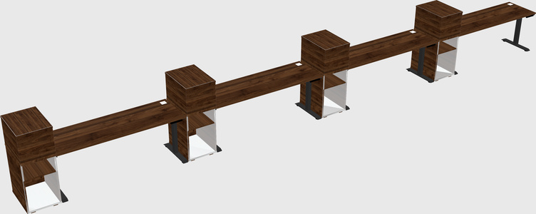Height-adjustable desk - grade 3 w/cabinet