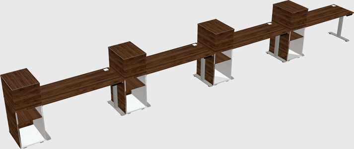 Height-adjustable desk - grade 3 w/cabinet