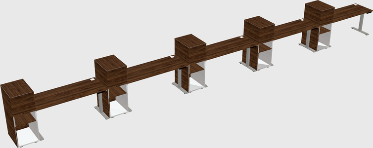 Height-adjustable desk - grade 3 w/cabinet