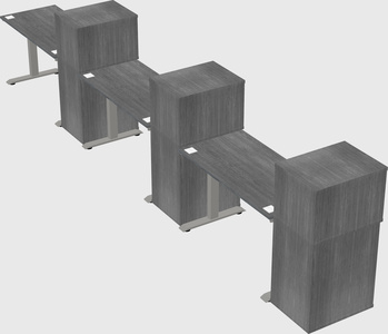 Height-adjustable desk - grade 3 w/cabinet