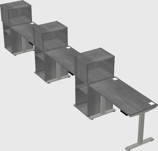 Height-adjustable desk - grade 3 w/cabinet