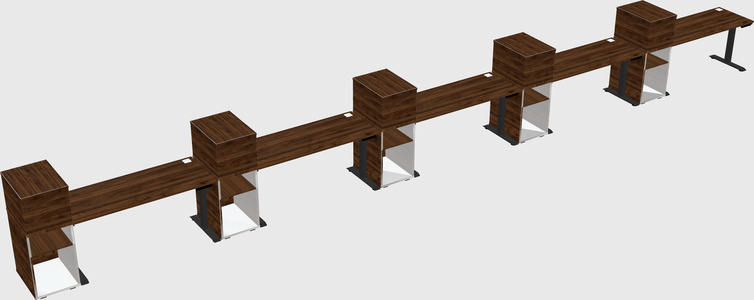 Height-adjustable desk - grade 3 w/cabinet