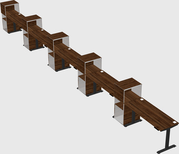 Height-adjustable desk - grade 3 w/cabinet