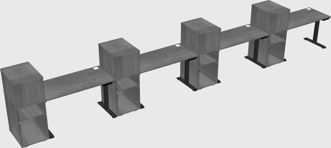 Height-adjustable desk - grade 3 w/cabinet