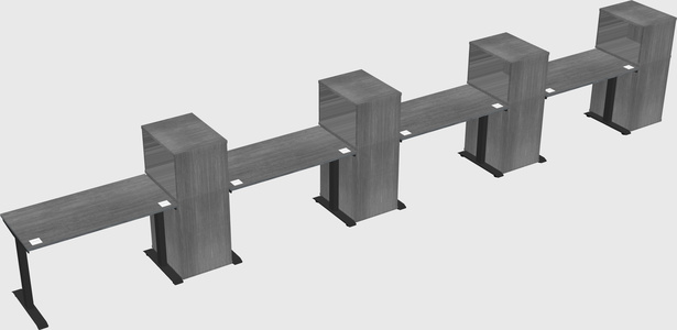 Height-adjustable desk - grade 3 w/cabinet