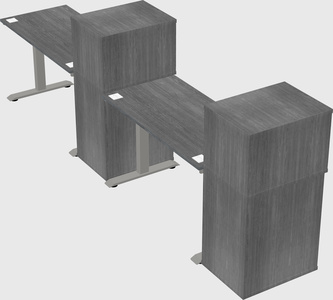 Height-adjustable desk - grade 3 w/cabinet