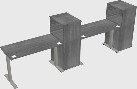 Height-adjustable desk - grade 3 w/cabinet
